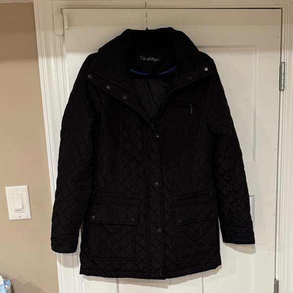 Calvin Klein Women's Black Quilted Puffer Coat - Picture 1 of 3